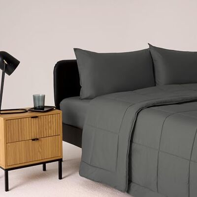 Bassetti Steppdecke für Doppelbett, grau, Stoff 100% Baumwolle und Füllung 100% Polyester, 260 x 260 cm Bassetti Steppdecke für Doppelbett, grau, Stoff 100% Baumwolle und Füllung 100% Polyester, 260 x 260 cm