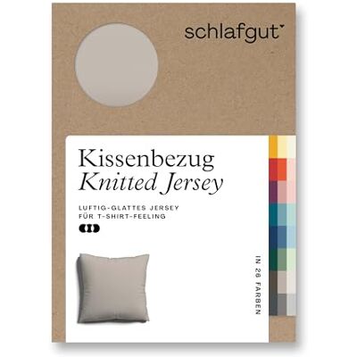 schlafgut Knitted Jersey Kissenbezug 40x40 cm Bio-Baumwolle, Sand Mid Kopfkissenbezug, Kissenhülle, Sand, Jersey, mit Elasthan, faltenfrei, bügelfrei, OEKO-TEX schlafgut Knitted Jersey Kissenbezug 40x40 cm Bio-Baumwolle, Sand Mid Kopfkissenbezug, Kissenhülle, Sand, Jersey, mit Elasthan, faltenfrei, bügelfrei, OEKO-TEX
