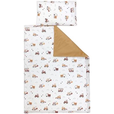 TupTam Kinder Bettwäsche Gemustert 2-Teilig Wendebettwäsche, Baufahrzeuge/Bagger/Beige/Kakaobraun, 135x100 cm TupTam Kinder Bettwäsche Gemustert 2-Teilig Wendebettwäsche, Baufahrzeuge/Bagger/Beige/Kakaobraun, 135x100 cm