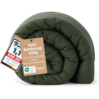 BEDSURE Bettdecke Ohne Bezug 135x200 Winterdecke Extra Warm 450GSM Winterbettdecke Mit integriertem Bezug Für Allergiker Waschbare Winter Dicke Bettdecken Oeko-TEX Zertifiziert, Bronzegrün BEDSURE Bettdecke Ohne Bezug 135x200 Winterdecke Extra Warm 450GSM Winterbettdecke Mit integriertem Bezug Für Allergiker Waschbare Winter Dicke Bettdecken Oeko-TEX Zertifiziert, Bronzegrün