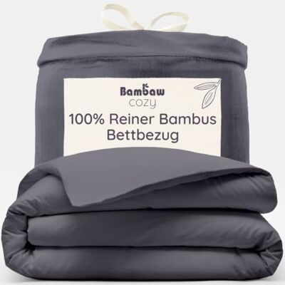 Bambaw Bambus Bettbezug 135x200 cm, 100% Bambusfasern, Anti Allergie Bettwäsche, Bettbezug Sommer, Bettwäsche kühlend 135x200 cm, Deckenbezug Bambus, atmungsaktiv und nachhaltig (Anthrazit) Bambaw Bambus Bettbezug 135x200 cm, 100% Bambusfasern, Anti Allergie Bettwäsche, Bettbezug Sommer, Bettwäsche kühlend 135x200 cm, Deckenbezug Bambus, atmungsaktiv und nachhaltig (Anthrazit)
