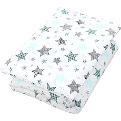 TupTam Kinder Gemusterte Bettdecken Set Ganzjahresdecke Bettdecke Kopfkissen Flachkissen 2tlg., Farbe: Sterne Mint/Schwarz, Größe: 135x100 cm TupTam Kinder Gemusterte Bettdecken Set Ganzjahresdecke Bettdecke Kopfkissen Flachkissen 2tlg., Farbe: Sterne Mint/Schwarz, Größe: 135x100 cm