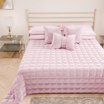 PETTI Artigiani Italiani Steppdecke für Doppelbett aus weichem und warmem Samt, Frühlings-Steppdecke für den Herbst, für Doppelbett, Rosa, 100% Made in Italy PETTI Artigiani Italiani Steppdecke für Doppelbett aus weichem und warmem Samt, Frühlings-Steppdecke für den Herbst, für Doppelbett, Rosa, 100% Made in Italy