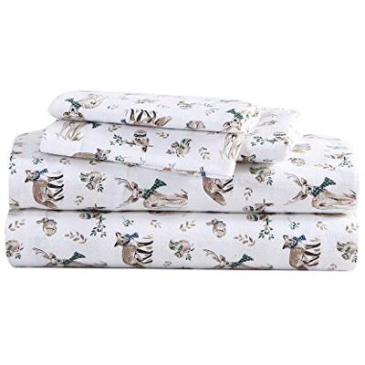 Eddie Bauer Bettwäsche, Baumwoll-Flanell-Bettwäsche-Set, gebürstet für zusätzliche Weichheit, gemütliche Heimdekoration (Woodland Friends, voll) Eddie Bauer Bettwäsche, Baumwoll-Flanell-Bettwäsche-Set, gebürstet für zusätzliche Weichheit, gemütliche Heimdekoration (Woodland Friends, voll)