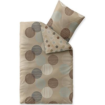 aqua-textil Trend Bettwäsche 155x220 cm 2tlg. Baumwolle Bettbezug Fara Punkte Beige Braun Türkis aqua-textil Trend Bettwäsche 155x220 cm 2tlg. Baumwolle Bettbezug Fara Punkte Beige Braun Türkis