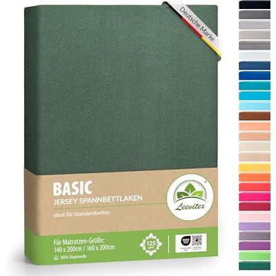 leevitex ® Spannbettlaken 140x200cm 160x200 cm Spannbetttuch Bettlaken 100% Jersey Baumwolle Matratzenhöhe bis 25 cm Öko-Tex Dunkelgrün leevitex ® Spannbettlaken 140x200cm 160x200 cm Spannbetttuch Bettlaken 100% Jersey Baumwolle Matratzenhöhe bis 25 cm Öko-Tex Dunkelgrün
