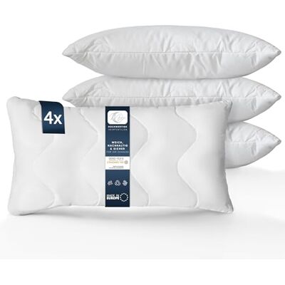 Moon Feeling 4er Pack Gesteppte Kopfkissen Kissen 40x80 cm fest gefüllt mit Reißverschluss 95° waschbar Moon Feeling 4er Pack Gesteppte Kopfkissen Kissen 40x80 cm fest gefüllt mit Reißverschluss 95° waschbar