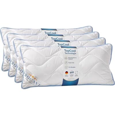 PROCAVE TopCool Kopfkissen Kochfest 40x80 cm (4er Set), Qualitäts-Stepp-Kissen, atmungsaktives Allergiker Kissen, Winter- und Sommer-Kissen 100% aus Deutschland PROCAVE TopCool Kopfkissen Kochfest 40x80 cm (4er Set), Qualitäts-Stepp-Kissen, atmungsaktives Allergiker Kissen, Winter- und Sommer-Kissen 100% aus Deutschland