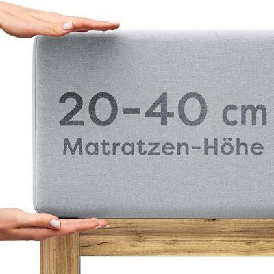 Wolkenfeld Spannbettlaken 140x200cm – 160x220cm – Premium Jersey Baumwolle mit 5% Lycra – Faltenfreies Bettlaken für hohe Matratzen bis 40 cm – Atmungsaktiv & Oeko-TEX Zertifiziert – Hellgrau Wolkenfeld Spannbettlaken 140x200cm – 160x220cm – Premium Jersey Baumwolle mit 5% Lycra – Faltenfreies Bettlaken für hohe Matratzen bis 40 cm – Atmungsaktiv & Oeko-TEX Zertifiziert – Hellgrau