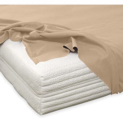 Traumschlaf Feinbiber Haustuch Bettlaken – warmes Winter-Bettlaken aus 100% Baumwolle, flauschig weich, ohne Spannumrandung, geeignet für Matratzen bis ca. 30 cm – 220x260 cm – Sand Traumschlaf Feinbiber Haustuch Bettlaken – warmes Winter-Bettlaken aus 100% Baumwolle, flauschig weich, ohne Spannumrandung, geeignet für Matratzen bis ca. 30 cm – 220x260 cm – Sand