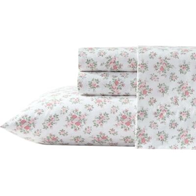 Laura Ashley Bettlaken aus Baumwoll-Perkal-Bettwäsche mit passendem Kissenbezug, frisch und atmungsaktiv, Tiefe Tasche, voll elastisch (Leanna Rose Pink, Twin XL) Laura Ashley Bettlaken aus Baumwoll-Perkal-Bettwäsche mit passendem Kissenbezug, frisch und atmungsaktiv, Tiefe Tasche, voll elastisch (Leanna Rose Pink, Twin XL)