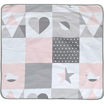 roba Babydecke Happy Patch 80 x 80 cm Kuscheldecke zum Schlafen, Krabbeln & Spielen Kinderdecke 2 seitig für Babys aus weicher Baumwolle / Plüsch Rosa / Grau roba Babydecke Happy Patch 80 x 80 cm Kuscheldecke zum Schlafen, Krabbeln & Spielen Kinderdecke 2 seitig für Babys aus weicher Baumwolle / Plüsch Rosa / Grau