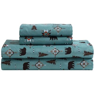 Beatrice Home Fashions Cozy Cabin 4-teiliges Kingsize-Bettwäsche-Set aus Mikrofaser mit tiefen Taschen, rustikales Patchwork-Karo-Muster, Hirsch, Wildnisbären Beatrice Home Fashions Cozy Cabin 4-teiliges Kingsize-Bettwäsche-Set aus Mikrofaser mit tiefen Taschen, rustikales Patchwork-Karo-Muster, Hirsch, Wildnisbären
