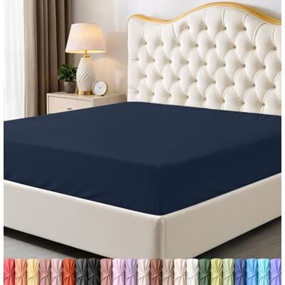 Utopia Bedding Spannbetttuch – Bettlaken – Tiefe Tasche – weiche Mikrofaser – schrumpf- und lichtbeständig – pflegeleicht – nur 1 Spannbetttuch (Marineblau) Utopia Bedding Spannbetttuch – Bettlaken – Tiefe Tasche – weiche Mikrofaser – schrumpf- und lichtbeständig – pflegeleicht – nur 1 Spannbetttuch (Marineblau)