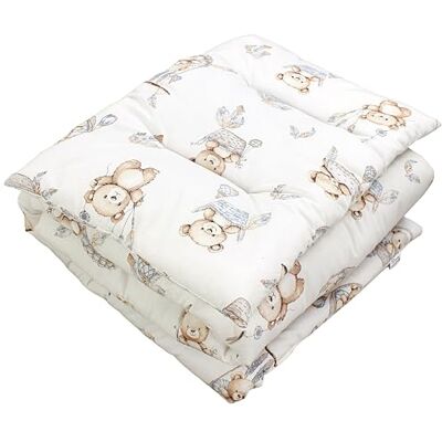 TupTam Kinder Gemusterte Bettdecken Set Ganzjahresdecke Bettdecke Kopfkissen Flachkissen 2tlg., Farbe: Teddybären in Körbchen Beige Ecru, Größe: 135x100 cm TupTam Kinder Gemusterte Bettdecken Set Ganzjahresdecke Bettdecke Kopfkissen Flachkissen 2tlg., Farbe: Teddybären in Körbchen Beige Ecru, Größe: 135x100 cm