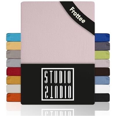 STUDIO Basic Frottee Spannbettlaken 120x200cm – weiches Frottee-Spannbetttuch aus 80 % Baumwolle & 20 % Polyester – Puder – Öko-Tex Zertifiziert, bügelfrei & elastisch – für Matratzen 15–25cm STUDIO Basic Frottee Spannbettlaken 120x200cm – weiches Frottee-Spannbetttuch aus 80 % Baumwolle & 20 % Polyester – Puder – Öko-Tex Zertifiziert, bügelfrei & elastisch – für Matratzen 15–25cm