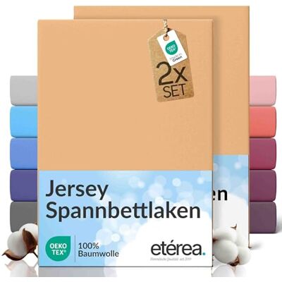 etérea Himmlische Qualität etérea Jersey 2er Set Spannbettlaken 200x220cm Sand bis 25 cm Höhe 100% Baumwolle Spannbetttuch Oekotex Bed Sheets mit Rundumgummi Doppelpack Bettlaken 200x220 cm Beige etérea Himmlische Qualität etérea Jersey 2er Set Spannbettlaken 200x220cm Sand bis 25 cm Höhe 100% Baumwolle Spannbetttuch Oekotex Bed Sheets mit Rundumgummi Doppelpack Bettlaken 200x220 cm Beige