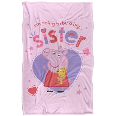 Peppa Pig Big Sister Superweiche Kuscheldecke mit seidigem Griff – 91 x 147 cm Peppa Pig Big Sister Superweiche Kuscheldecke mit seidigem Griff – 91 x 147 cm