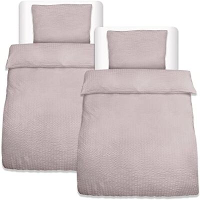 Beautissu 4tlg Seersucker Bettwäsche Sommer bügelfrei hautfreundlich 155x220cm Taupe Kopfkissen Bezug 80x80cm Bettwäsche-Sets Bettbezug Sommerbettwäsche Bettwaren Set 155x220 Meline Beautissu 4tlg Seersucker Bettwäsche Sommer bügelfrei hautfreundlich 155x220cm Taupe Kopfkissen Bezug 80x80cm Bettwäsche-Sets Bettbezug Sommerbettwäsche Bettwaren Set 155x220 Meline