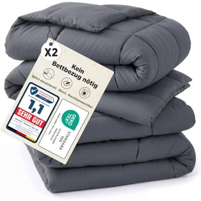 BEDSURE Bettdecke Ohne Bezug 135x200-2er Set Bettdecken mit Bezug Bettdecke 135x200 für Allergiker Waschbare 4 Jahreszeiten Bettdecken Oeko-TEX Ganzjahresdecke Warm & Gemütlich, Grau BEDSURE Bettdecke Ohne Bezug 135x200-2er Set Bettdecken mit Bezug Bettdecke 135x200 für Allergiker Waschbare 4 Jahreszeiten Bettdecken Oeko-TEX Ganzjahresdecke Warm & Gemütlich, Grau