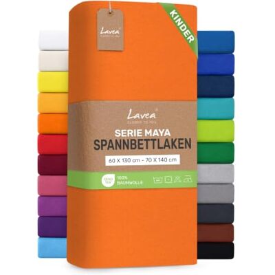 Lavea ® Spannbettlaken Kinder 60x130cm 70x140cm Abendrot Maya, 100% Jersey Baumwolle – Weiches Spannbetttuch mit Rundumgummi, atmungsaktives Bettlaken für Matratzen bis 12 cm Lavea ® Spannbettlaken Kinder 60x130cm 70x140cm Abendrot Maya, 100% Jersey Baumwolle – Weiches Spannbetttuch mit Rundumgummi, atmungsaktives Bettlaken für Matratzen bis 12 cm