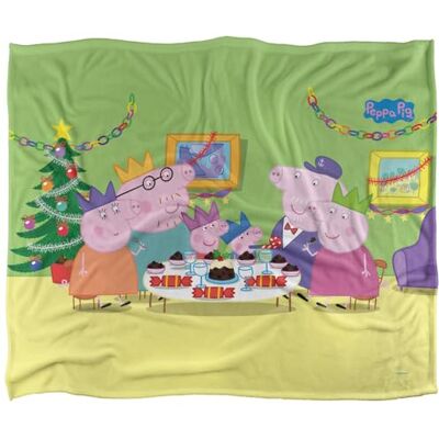 Peppa Pig Christmas Dinner Superweiche Kuscheldecke mit seidigem Griff – 91 x 147 cm Peppa Pig Christmas Dinner Superweiche Kuscheldecke mit seidigem Griff – 91 x 147 cm