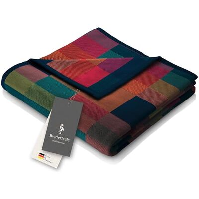 biederlack ® flauschig-weiche Kuscheldecke aus Baumwollmischgewebe Wohndecke Color Squares blue, Made in Germany, karierte Decke in 150x200 cm, Sofadecke in blau-bunt, OEKO-TEX Made in Green biederlack ® flauschig-weiche Kuscheldecke aus Baumwollmischgewebe Wohndecke Color Squares blue, Made in Germany, karierte Decke in 150x200 cm, Sofadecke in blau-bunt, OEKO-TEX Made in Green