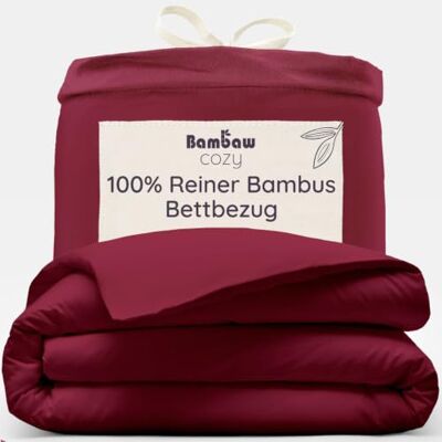 Bambaw Bambus Bettdeckenbezug 240x220 cm, Bettwäsche Anti Schweiß, nachhaltiger, atmungsaktiver und kühlender Bettbezug, Deckenbezug Allergiker, Bambus Bettwäsche 220x240 cm (Burgunderrot) Bambaw Bambus Bettdeckenbezug 240x220 cm, Bettwäsche Anti Schweiß, nachhaltiger, atmungsaktiver und kühlender Bettbezug, Deckenbezug Allergiker, Bambus Bettwäsche 220x240 cm (Burgunderrot)