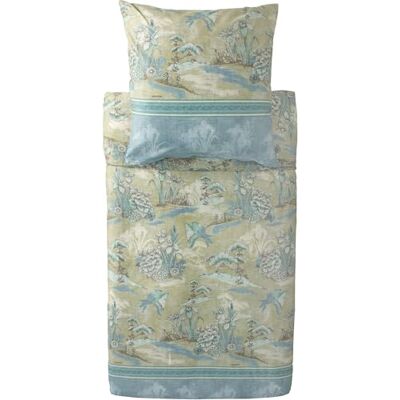 Bassetti ACQUAFORTE Bettwäsche + 2 Kissenhüllen aus 100% Baumwollsatin in der Farbe Grün V1, Maße: 200x200 + 2 K 80x80 cm 9333265 Bassetti ACQUAFORTE Bettwäsche + 2 Kissenhüllen aus 100% Baumwollsatin in der Farbe Grün V1, Maße: 200x200 + 2 K 80x80 cm 9333265