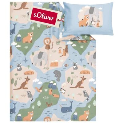 S. Oliver Kinderbettwäsche 100x135 cm hellblau 100% Baumwolle Babybettwäsche für Mädchen & Jungen, 2-tlg. inkl. 40x60 cm Kissenbezug, Reißverschluss & waschbar, Bettwäsche für Kinder S. Oliver Kinderbettwäsche 100x135 cm hellblau 100% Baumwolle Babybettwäsche für Mädchen & Jungen, 2-tlg. inkl. 40x60 cm Kissenbezug, Reißverschluss & waschbar, Bettwäsche für Kinder