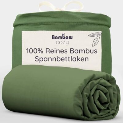 Bambaw Spannbettlaken Bambus 200x200 cm, 35cm Steghöhe, weiche und hypoallergene Bettwäsche, atmungsaktives Bettlaken Bambus, nachhaltiges Spannbetttuch 200x200 cm (Olivgrün) Bambaw Spannbettlaken Bambus 200x200 cm, 35cm Steghöhe, weiche und hypoallergene Bettwäsche, atmungsaktives Bettlaken Bambus, nachhaltiges Spannbetttuch 200x200 cm (Olivgrün)