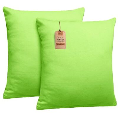 NatureMark 2er Set Jersey Kissenbezüge – Elastisch, weich, atmungsaktiv und hautfreundlich – Waschbare Kissenhülle 80x80 – Apfel Grün NatureMark 2er Set Jersey Kissenbezüge – Elastisch, weich, atmungsaktiv und hautfreundlich – Waschbare Kissenhülle 80x80 – Apfel Grün