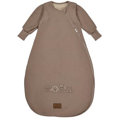 Sterntaler Schlafsack mit Armen 80 cm Kinder und Baby Schlafsack aus Jersey in Waffeloptik gefüttert mit Jersey, mit Ärmeln, leicht wattiert, seitliche Kabelöffnung, TOG 2,0 Sandfarben Sterntaler Schlafsack mit Armen 80 cm Kinder und Baby Schlafsack aus Jersey in Waffeloptik gefüttert mit Jersey, mit Ärmeln, leicht wattiert, seitliche Kabelöffnung, TOG 2,0 Sandfarben