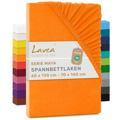 Lavea ® Spannbettlaken Kinder 60x130cm 70x140cm Abendrot Maya, 100% Jersey Baumwolle – Weiches Spannbetttuch mit Rundumgummi, atmungsaktives Bettlaken für Matratzen bis 12 cm Lavea ® Spannbettlaken Kinder 60x130cm 70x140cm Abendrot Maya, 100% Jersey Baumwolle – Weiches Spannbetttuch mit Rundumgummi, atmungsaktives Bettlaken für Matratzen bis 12 cm