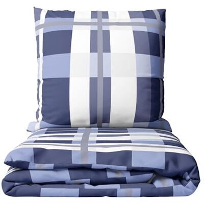 Leonado Vicenti Biber Bettwäsche 4tlg. Set 155x220 cm + 80x80 cm Gestreift Kariert Blau Weiß Lila Kuschelig Warm Winter Reißverschluss (Blau, 155 x 220 cm / 4-teilig) Leonado Vicenti Biber Bettwäsche 4tlg. Set 155x220 cm + 80x80 cm Gestreift Kariert Blau Weiß Lila Kuschelig Warm Winter Reißverschluss (Blau, 155 x 220 cm / 4-teilig)