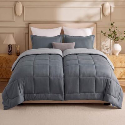BEDSURE Bettdecke Ohne Bezug 135x200-2er Set Bettdecken mit Bezug Bettdecke 135x200 für Allergiker Waschbare 4 Jahreszeiten Bettdecken Oeko-TEX Ganzjahresdecke Warm & Gemütlich, Grau/Hellgrau BEDSURE Bettdecke Ohne Bezug 135x200-2er Set Bettdecken mit Bezug Bettdecke 135x200 für Allergiker Waschbare 4 Jahreszeiten Bettdecken Oeko-TEX Ganzjahresdecke Warm & Gemütlich, Grau/Hellgrau