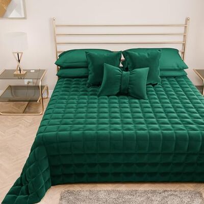 PETTI Artigiani Italiani Steppdecke für Doppelbett aus weichem und warmem Samt, Frühlings-Steppdecke für den Herbst, für Doppelbett, Smaragd, 100% Made in Italy PETTI Artigiani Italiani Steppdecke für Doppelbett aus weichem und warmem Samt, Frühlings-Steppdecke für den Herbst, für Doppelbett, Smaragd, 100% Made in Italy