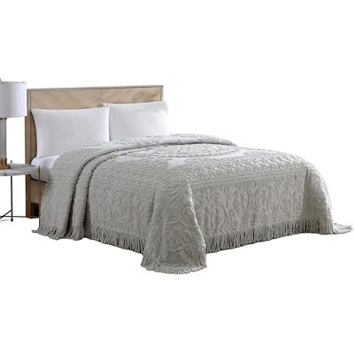 Beatrice Home Fashions Medallion Chenille-Tagesdecke, Kingsize, Grau Beatrice Home Fashions Medallion Chenille-Tagesdecke, Kingsize, Grau