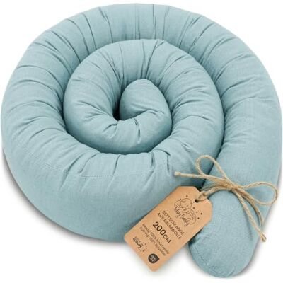 Totsy Baby Seitenschläferkissen Bettschlange Body Pillow 200 cm Baumwolle Kopfkissen lang Bettrolle Schlafkissen Nackenrolle Kissen Oeko-Tex Salbeifarbe Totsy Baby Seitenschläferkissen Bettschlange Body Pillow 200 cm Baumwolle Kopfkissen lang Bettrolle Schlafkissen Nackenrolle Kissen Oeko-Tex Salbeifarbe