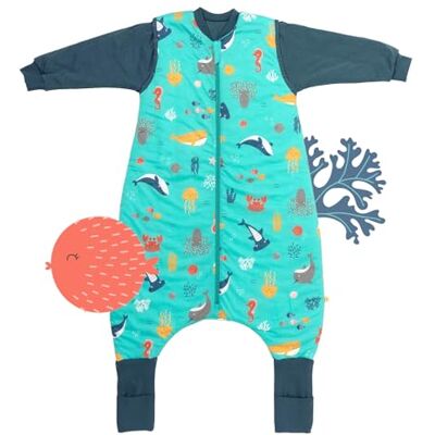 schlummersack Baby Kinder Schlafsack Übergang mit Füßen, umklappbaren Bündchen und abnehmbaren Ärmeln, leicht gefüttert, Sommerschlafsack, 1.0 Tog schlummersack Baby Kinder Schlafsack Übergang mit Füßen, umklappbaren Bündchen und abnehmbaren Ärmeln, leicht gefüttert, Sommerschlafsack, 1.0 Tog