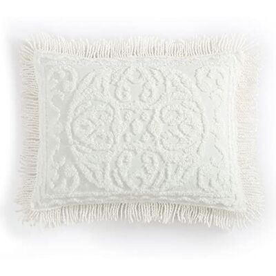 Beatrice Home Fashions Medaillon Chenille, King Sham, Elfenbein Beatrice Home Fashions Medaillon Chenille, King Sham, Elfenbein