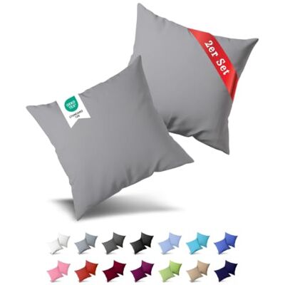 Buymax ® Kissenbezug 80x80 cm (2er-Set) 100% Jersey Baumwolle Kissenbezüge für Kissen 80 x 80 cm Silber Kopfkissenbezug mit Reißverschluss Kissenhülle Oeko-Tex Zertifiziert Buymax ® Kissenbezug 80x80 cm (2er-Set) 100% Jersey Baumwolle Kissenbezüge für Kissen 80 x 80 cm Silber Kopfkissenbezug mit Reißverschluss Kissenhülle Oeko-Tex Zertifiziert