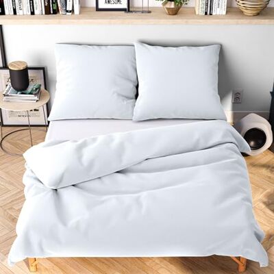 Wolkenfeld Mikrofaser Bettwäsche 200x220 cm – Kuschelig Weich, Bügelfrei & Doppelt Gebürstet – Oeko-TEX Bettwäsche-Sets – 1x Bettbezug 200x220 + 2X Kissenbezug 80x80 – Weiß Wolkenfeld Mikrofaser Bettwäsche 200x220 cm – Kuschelig Weich, Bügelfrei & Doppelt Gebürstet – Oeko-TEX Bettwäsche-Sets – 1x Bettbezug 200x220 + 2X Kissenbezug 80x80 – Weiß
