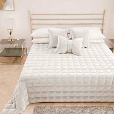 PETTI Artigiani Italiani Steppdecke für Doppelbett aus weichem und warmem Samt, Frühlings- und Herbst-Steppdecke für Doppelbett, milchweiß, 100% Made in Italy PETTI Artigiani Italiani Steppdecke für Doppelbett aus weichem und warmem Samt, Frühlings- und Herbst-Steppdecke für Doppelbett, milchweiß, 100% Made in Italy