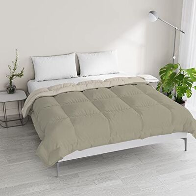 Italian Bed Linen Winter Bettdecke zweifarbig, Taupe/Creme, 250x200cm Italian Bed Linen Winter Bettdecke zweifarbig, Taupe/Creme, 250x200cm