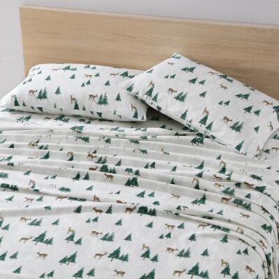 Eddie Bauer Bettlaken-Set Warme, atmungsaktive Baumwoll-Flanell-Bettwäsche mit tiefen Taschen, gebürstet für zusätzliche Weichheit, gemütliche Heimdekoration, Öko-Tex-Zertifiziert, Hirschhohl, Queen Eddie Bauer Bettlaken-Set Warme, atmungsaktive Baumwoll-Flanell-Bettwäsche mit tiefen Taschen, gebürstet für zusätzliche Weichheit, gemütliche Heimdekoration, Öko-Tex-Zertifiziert, Hirschhohl, Queen