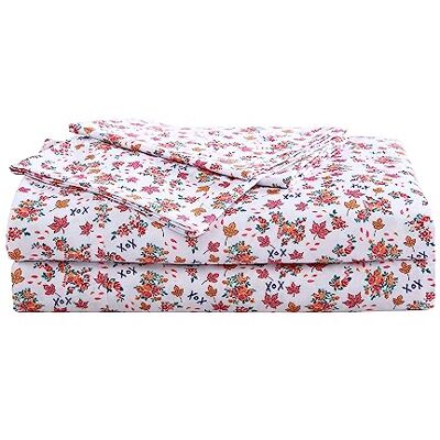 Betsey Johnson Komplettes Bettlaken-Set, seidig und leicht, farbecht und knitterarm (Herbstlaubrosa, voll) Betsey Johnson Komplettes Bettlaken-Set, seidig und leicht, farbecht und knitterarm (Herbstlaubrosa, voll)