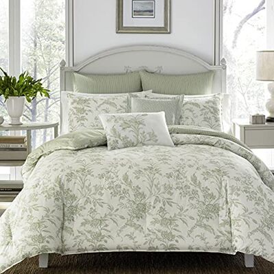 Laura Ashley Home Queen-Size-Bettwäsche-Set, wendbare Baumwoll-Bettwäsche, inklusive passenden Kissenbezügen mit extra Euro-Kissenbezügen und Wurfkissen, Queen-Size, Natalie-Grün Laura Ashley Home Queen-Size-Bettwäsche-Set, wendbare Baumwoll-Bettwäsche, inklusive passenden Kissenbezügen mit extra Euro-Kissenbezügen und Wurfkissen, Queen-Size, Natalie-Grün
