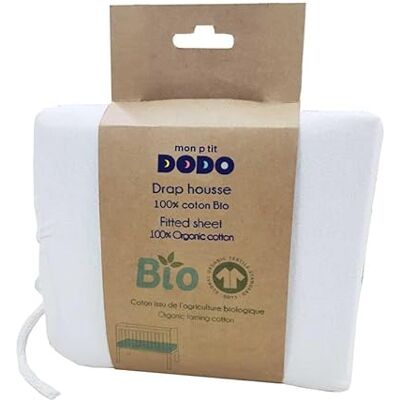 DODO Mon P Spannbettlaken, Bio, 130 g/m², 50 x 100 cm, Weiß DODO Mon P Spannbettlaken, Bio, 130 g/m², 50 x 100 cm, Weiß