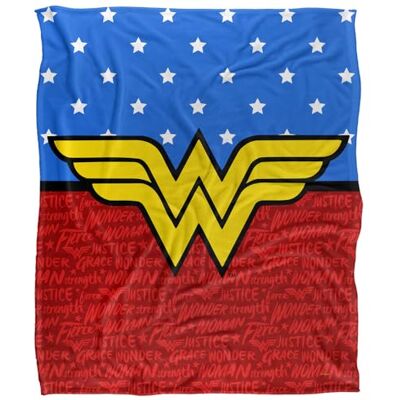 DC Comics Wonder Woman Rot and Blau Superweiche Kuscheldecke mit seidigem Griff – 152 x 127 cm DC Comics Wonder Woman Rot and Blau Superweiche Kuscheldecke mit seidigem Griff – 152 x 127 cm